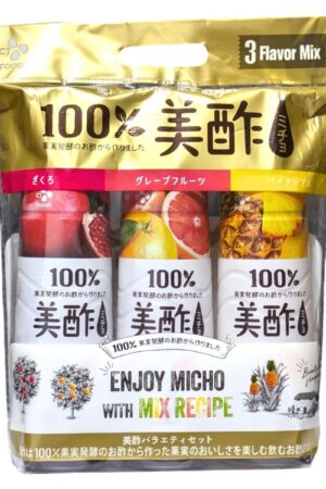 【 アソートセット】美酢 (ミチョ) 希釈用 900ml x 3本 ザクロ グレープフルーツ パイン 韓国製 100%果実発酵のお酢 調味酢