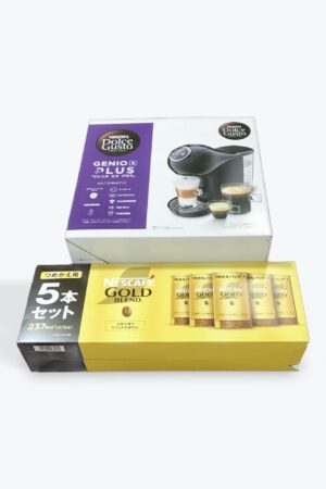 original set costcoネスカフェ ドルチェグスト ジェニオ S プラス コーヒーメーカー セット, ピアノブラック, ゴールドブレンド詰め替え5本付き