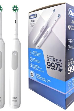 BRAUN ブラウン オーラルB PRO1 1000E ２本入りセット ３D丸型回転 歯垢除去力99.7％UP