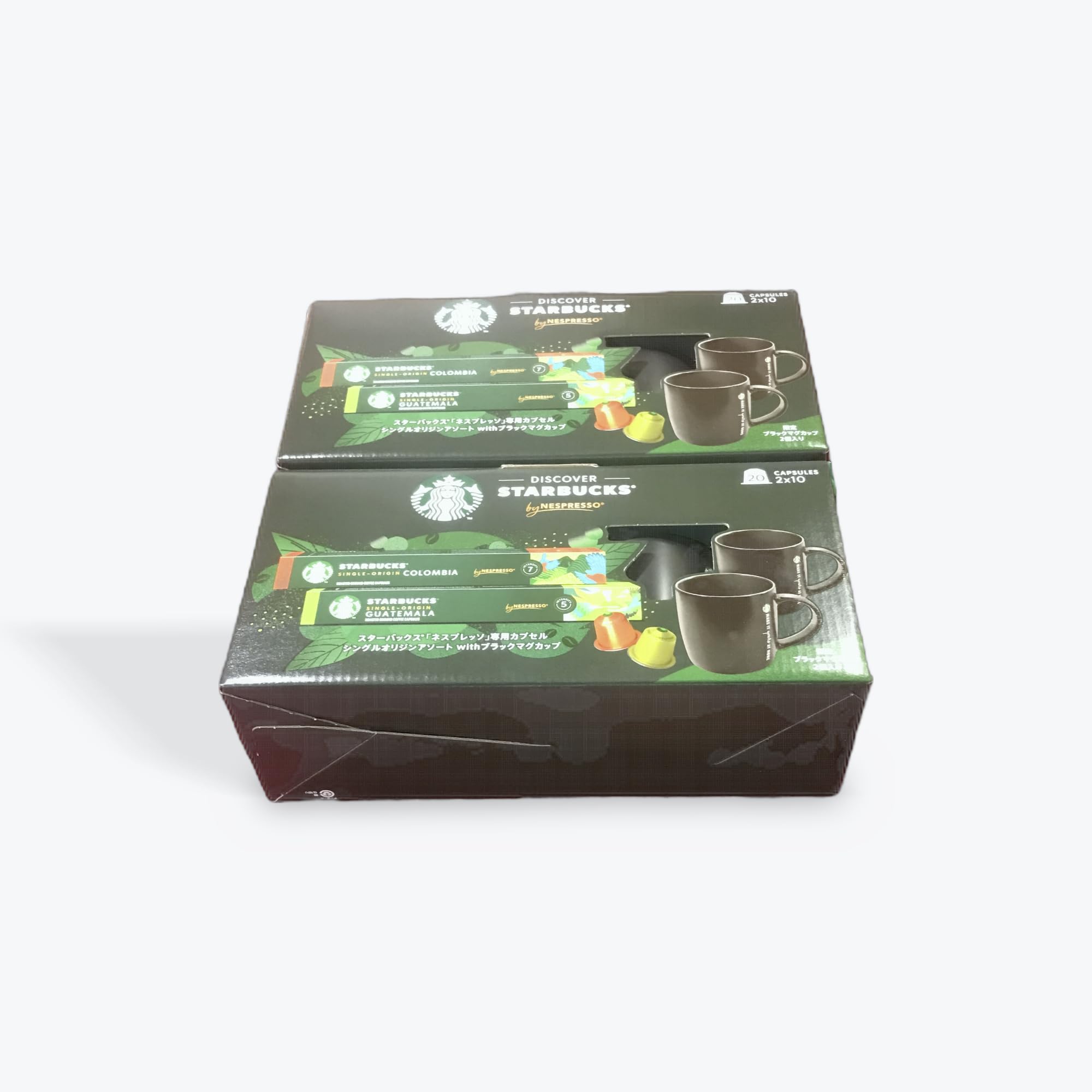 コストコ Starbucks エスプレッソカプセル コロンビア&グアテマラ アソート, ブラックマグカップ2個付き, 20カプセル