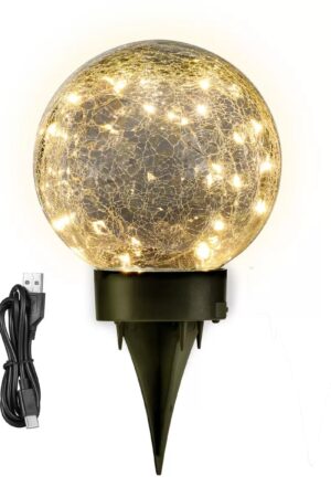 Deck Impressions LED ソーラークラックル ガラスボールライト ３個セット