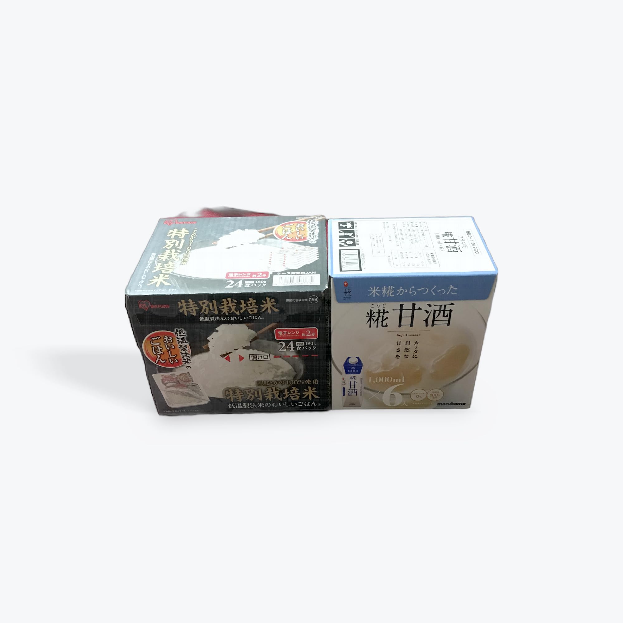 コストコ 特別栽培米 こしひかり 低温製法米 180g × 24個セット, 甘酒 1000ml × 6本入り 2セット