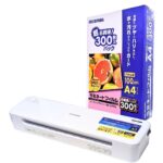 IRIS OHYAMA ラミネーター A3対応、35秒高速起動、4本ローラー、75-150μm厚対応、ホワイト、ラミネートフィルム300枚付き