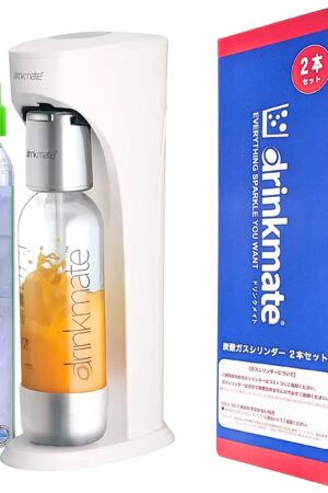 ドリンクメイト 家庭用炭酸水メーカー スターターセット, 炭酸ガスシリンダー2本付き, ホワイト, DRMCOS10WH [並行輸入品]