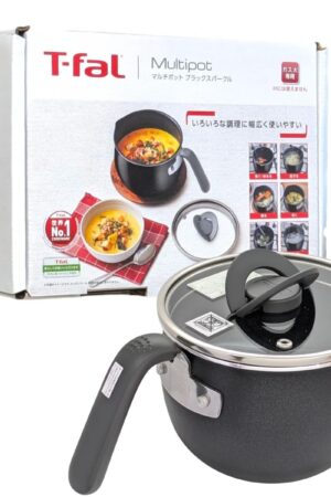 t-fal マルチポット オプティスペース ブラックスパークル 16cm 容量: 2.6L チタンインテンスコーティング ガス火専用 (IH不可) 調理のタイミングがわかるお知らせマーク ガラスぶた付き 熱源 (ガス/電気プレートコイル/セラミックヒーター/ハロゲンヒーター) 中国製 [並行輸入品]