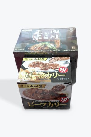 四川担々麺＆ビーフカレーセット, 担々麺145g×10個, カレー200g×10袋, 濃厚チリソース, 胡麻ペースト付き