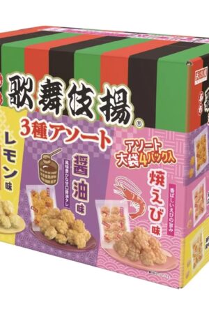 Tenaya Japanese Rice Crackers Variety Pack, 3 Flavors - Lemon Salt, Soy Sauce, Shrimp, 1056g, Pack of 2