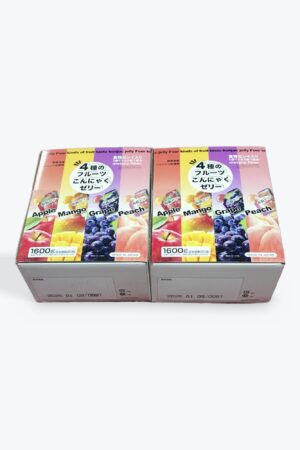 4種のフルーツこんにゃくゼリー, アップル・マンゴー・グレープ・ピーチ, 80個入り×2箱, 1600g