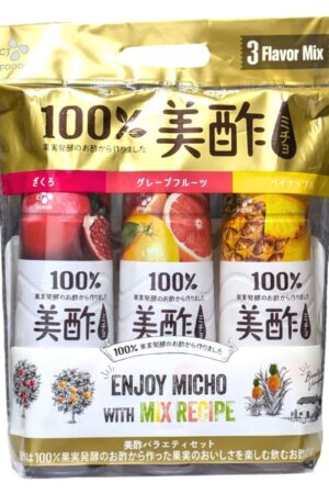 美酢 ミチョ フルーツ酢 バラエティセット, ざくろ・レモン・マスカット, 3本セット, 100%果実発酵