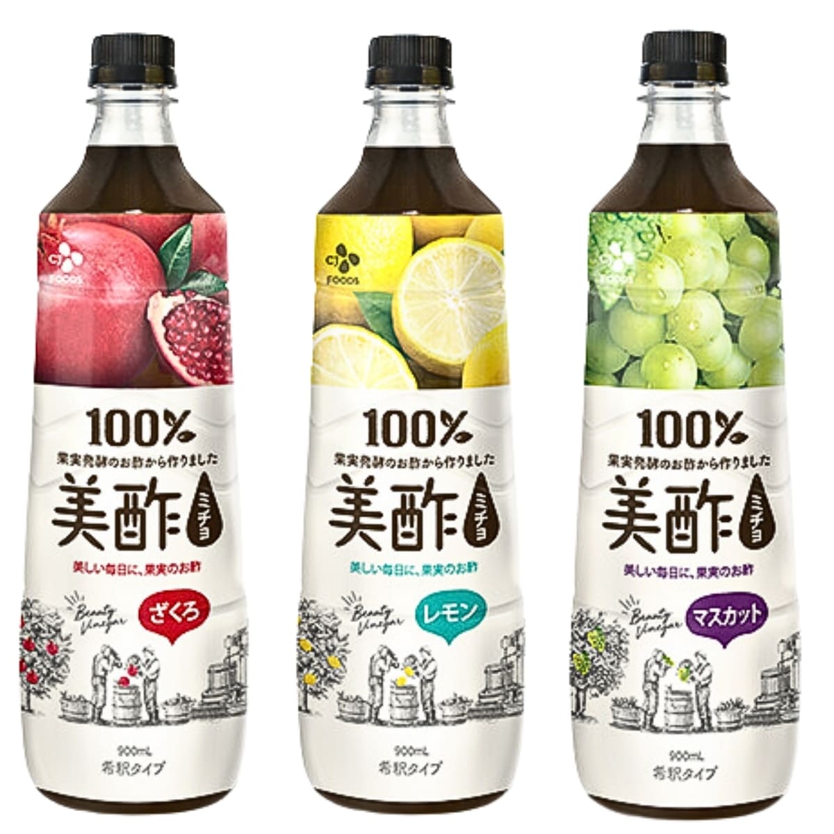 美酢 ミチョ フルーツ酢 バラエティセット, ざくろ・レモン・マスカット, 3本セット, 100%果実発酵 - 画像 (10)